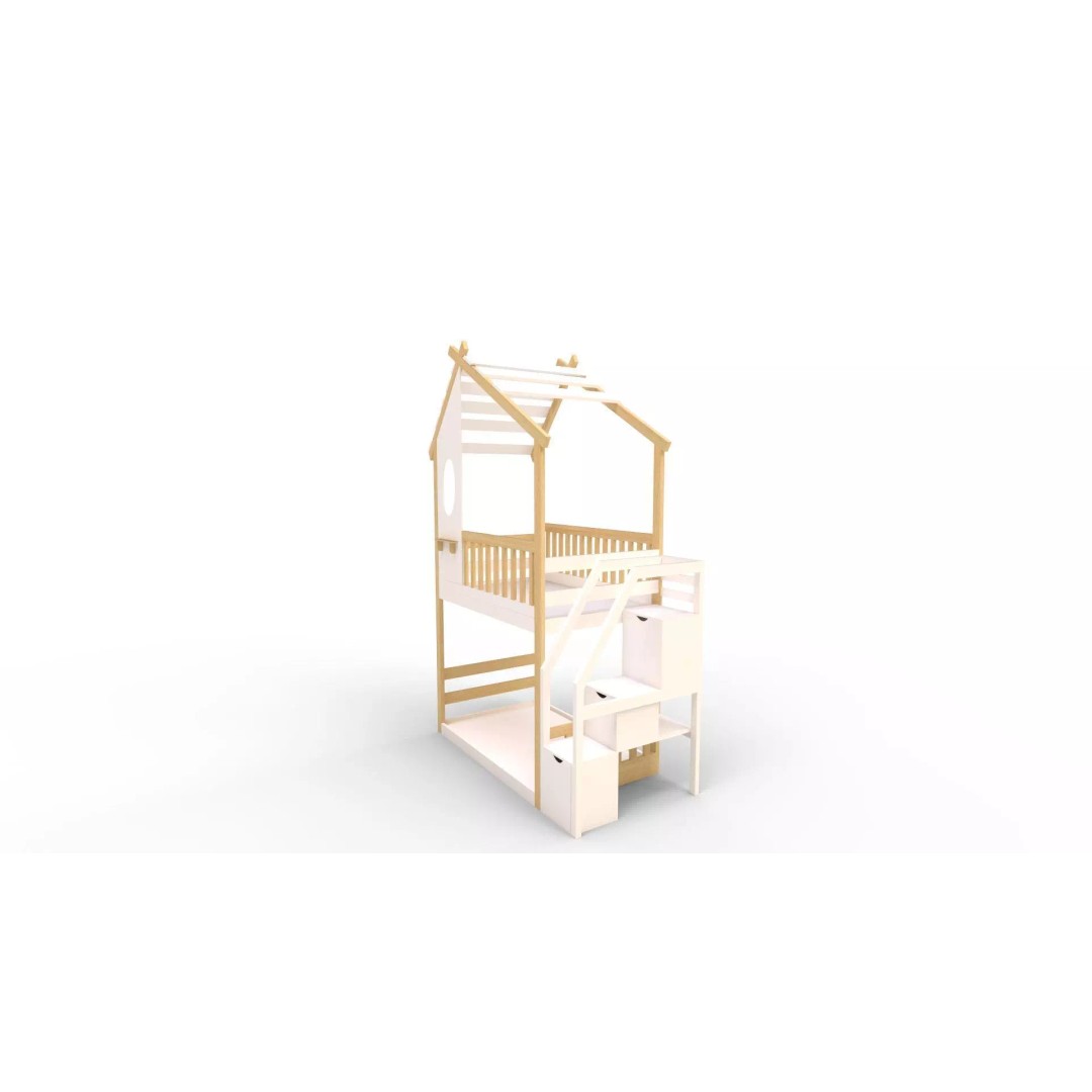 Twin Bunk Bed 3D Model – High-Quality PBR Interior Asset, FBX, Blender - View 2