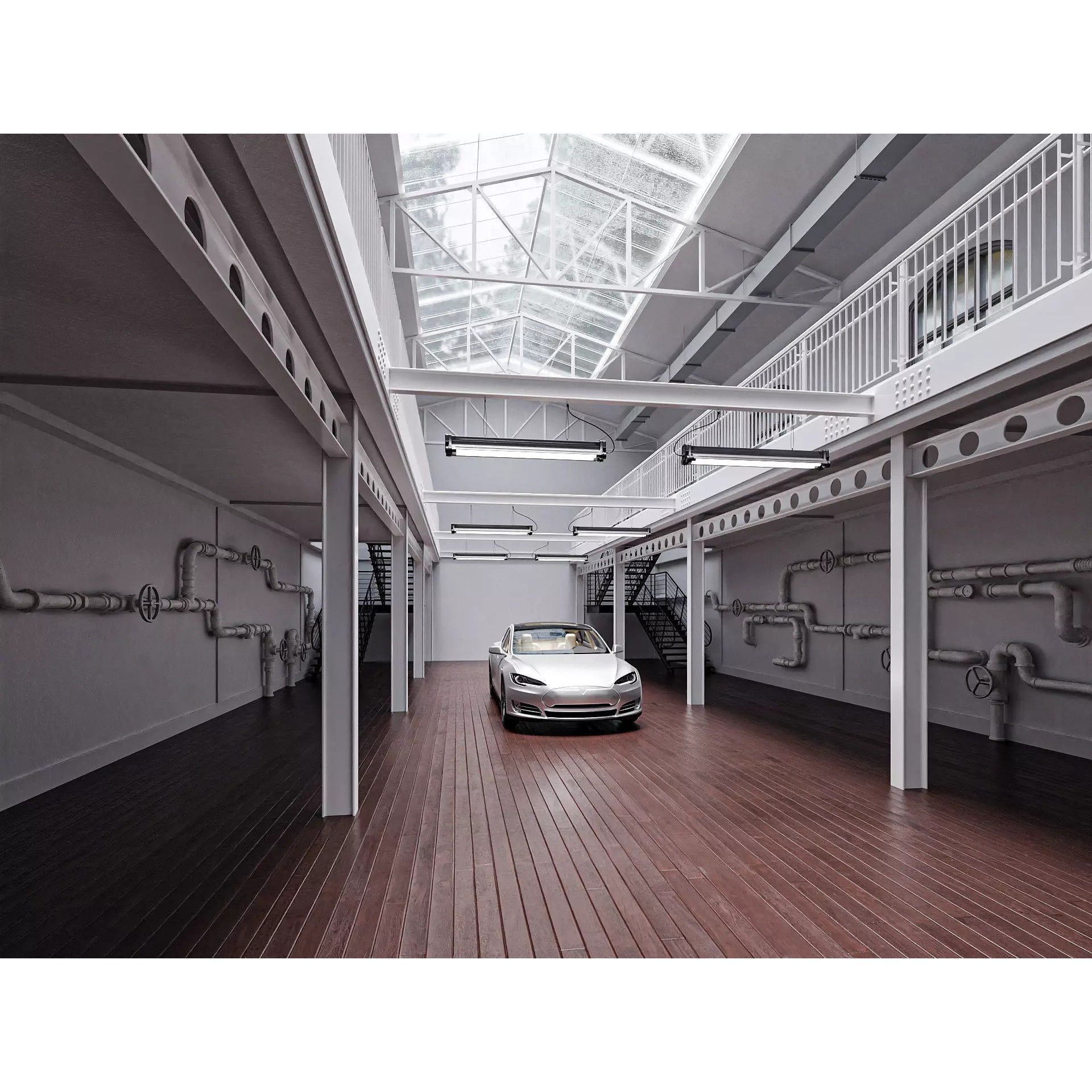 Hangar Building - Low-Poly Game-Ready 3D Model - View 2