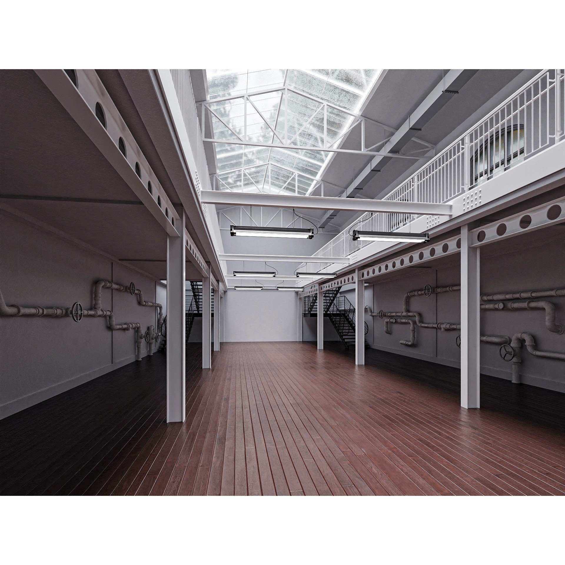 Hangar Building - Low-Poly Game-Ready 3D Model - View 3