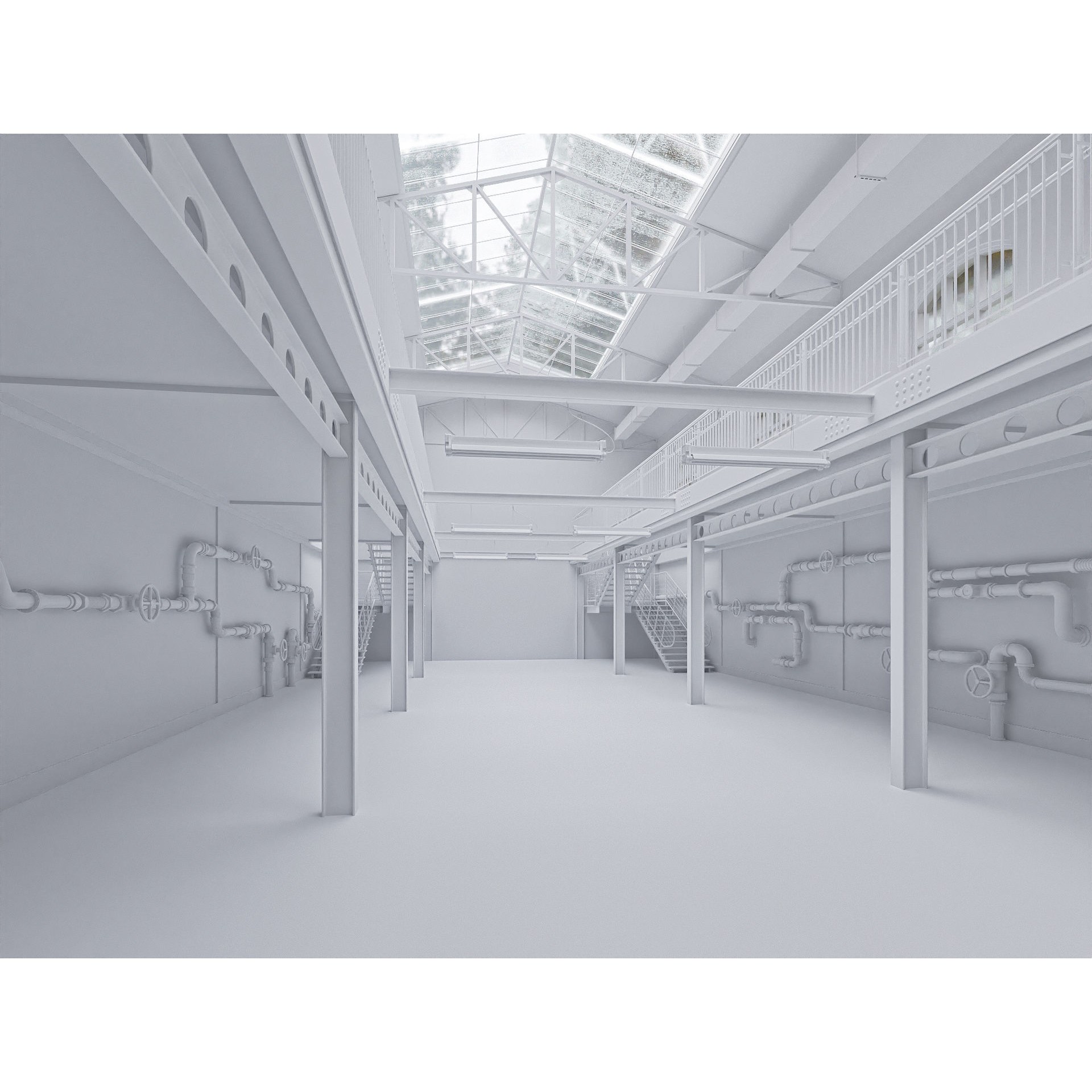 Hangar Building - Low-Poly Game-Ready 3D Model - View 4