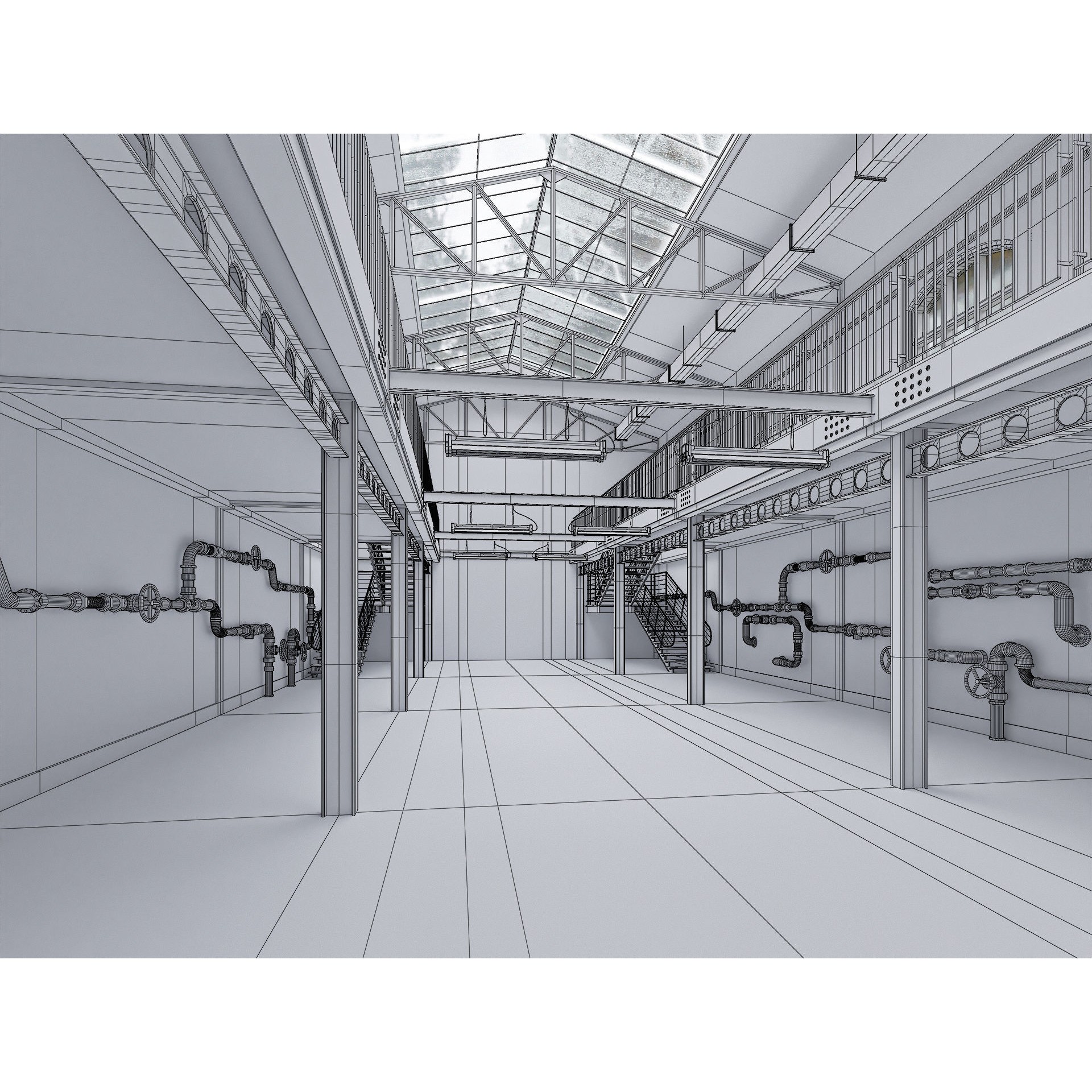 Hangar Building - Low-Poly Game-Ready 3D Model - View 5