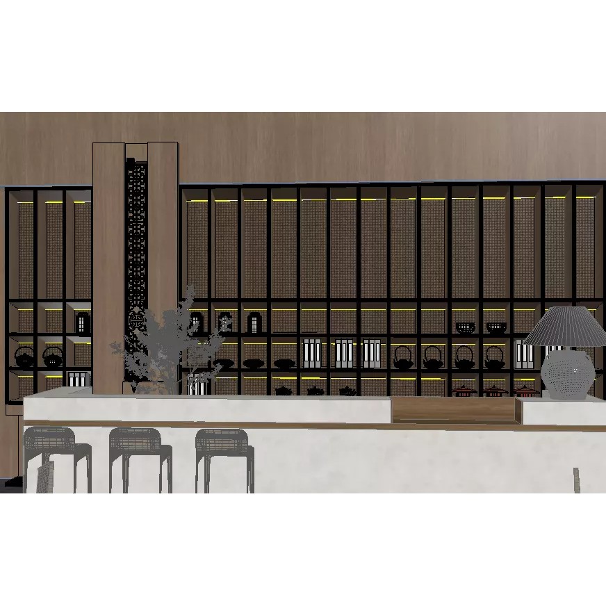 Restaurant Interior Design 3D Model – Modern Cafe Scene with Textures