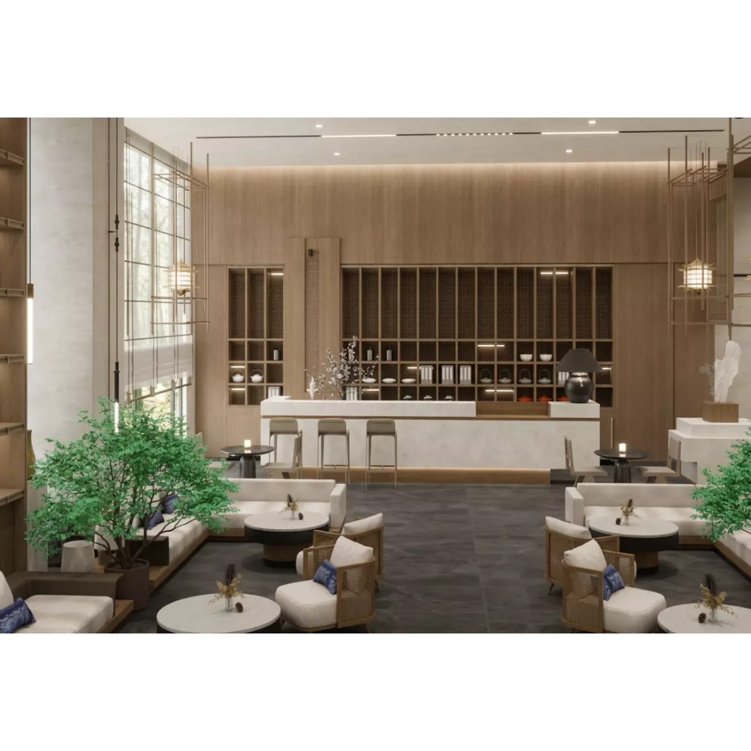 Restaurant Interior Design 3D Model – Modern Cafe Scene with Textures - View 3