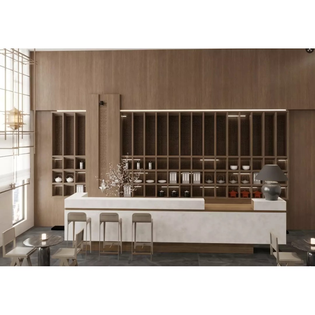 Restaurant Interior Design 3D Model – Modern Cafe Scene with Textures - View 4