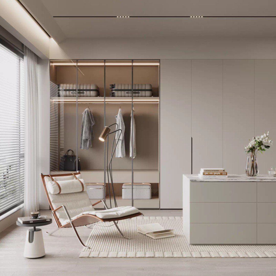 Modern Cloakroom 3D Model – Minimalist Interior Scene, Corona Renderer - View 2