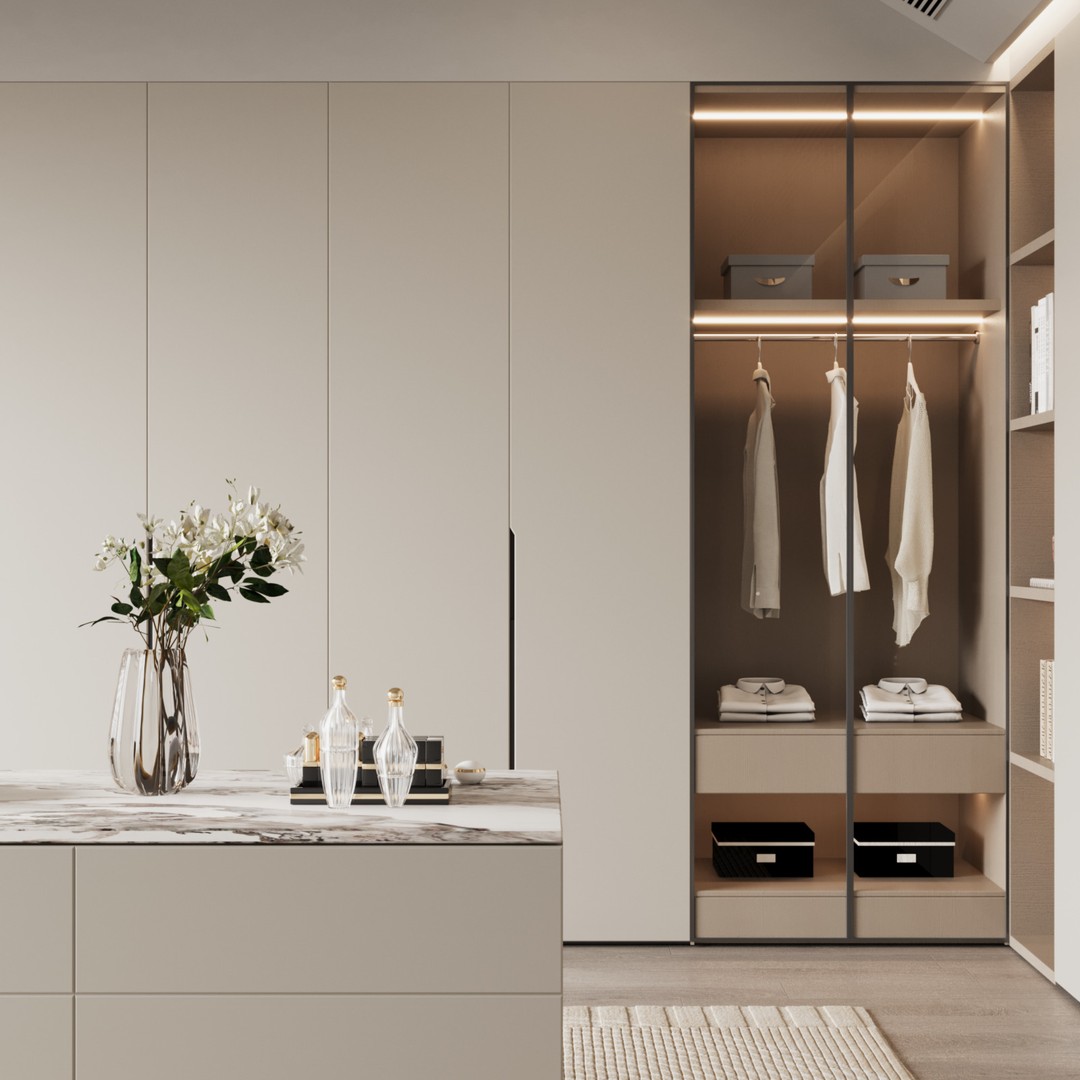Modern Cloakroom 3D Model – Minimalist Interior Scene, Corona Renderer - View 3