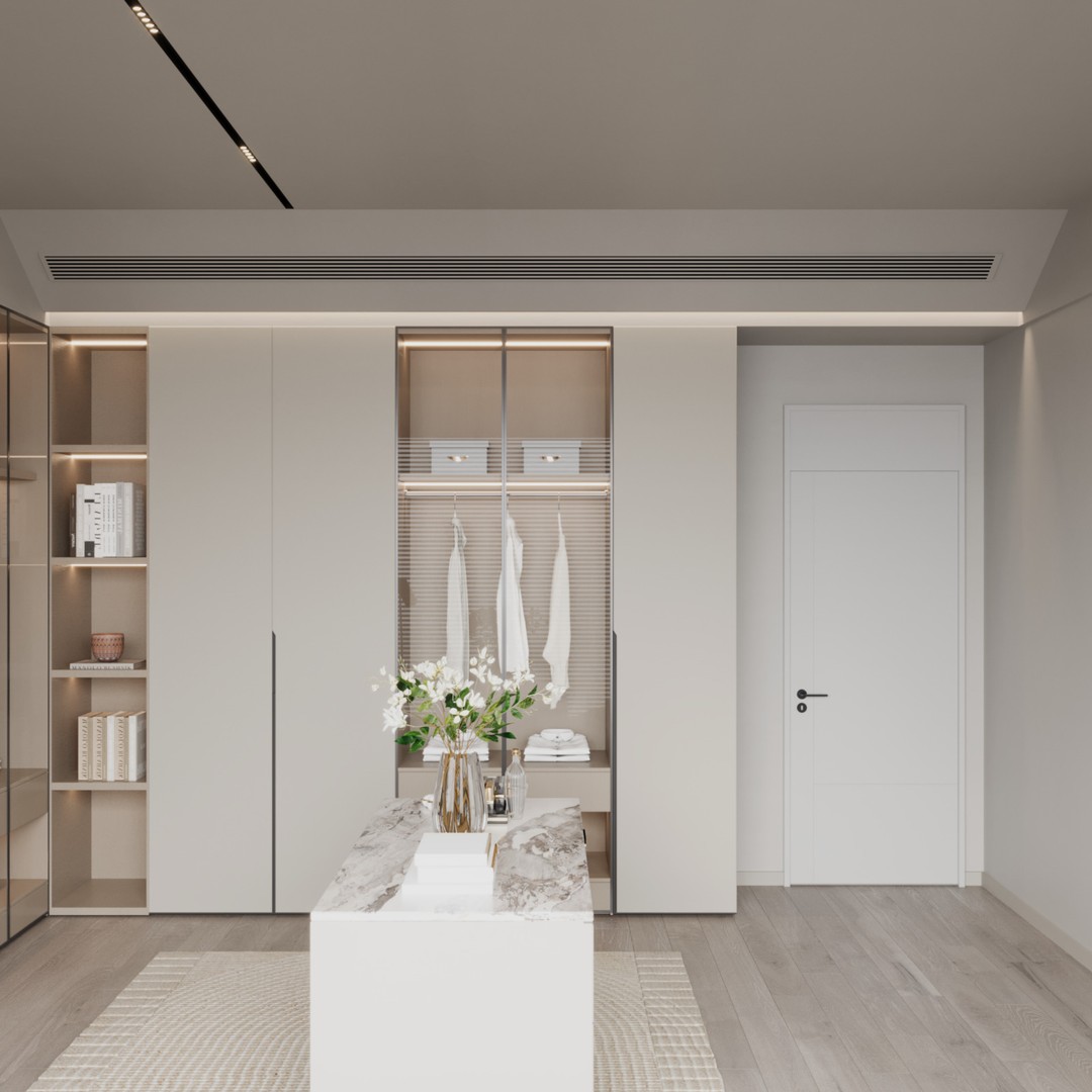 Modern Cloakroom 3D Model – Minimalist Interior Scene, Corona Renderer - View 4
