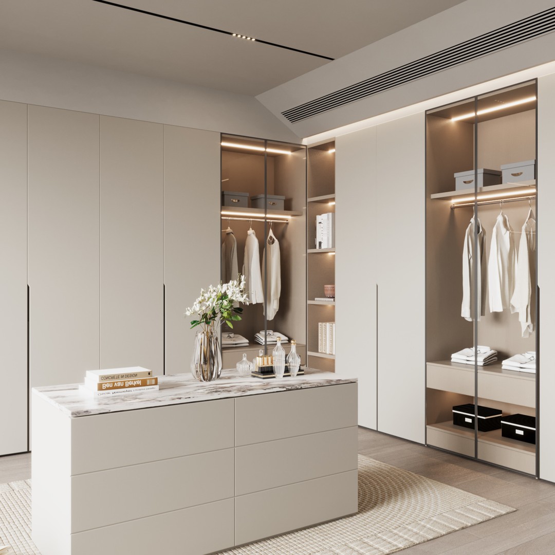 Modern Cloakroom 3D Model – Minimalist Interior Scene, Corona Renderer - View 5