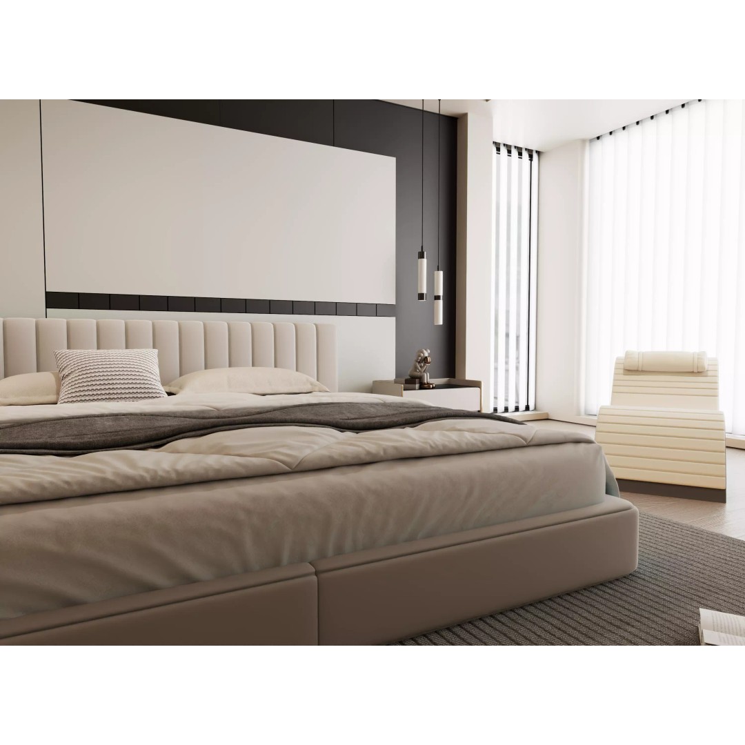 Modern Bedroom 3D Model – Minimalist Cream Style, FBX/OBJ Formats - View 7