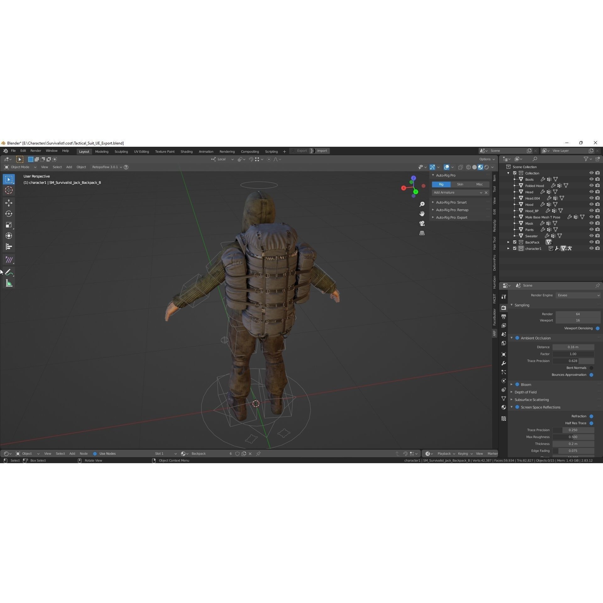 Survivalist Jack - Low-Poly Game-Ready 3D Model