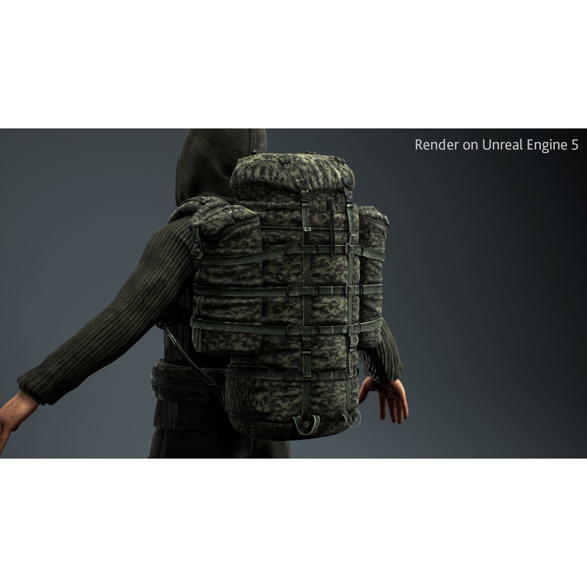 Survivalist Jack - Low-Poly Game-Ready 3D Model - View 11