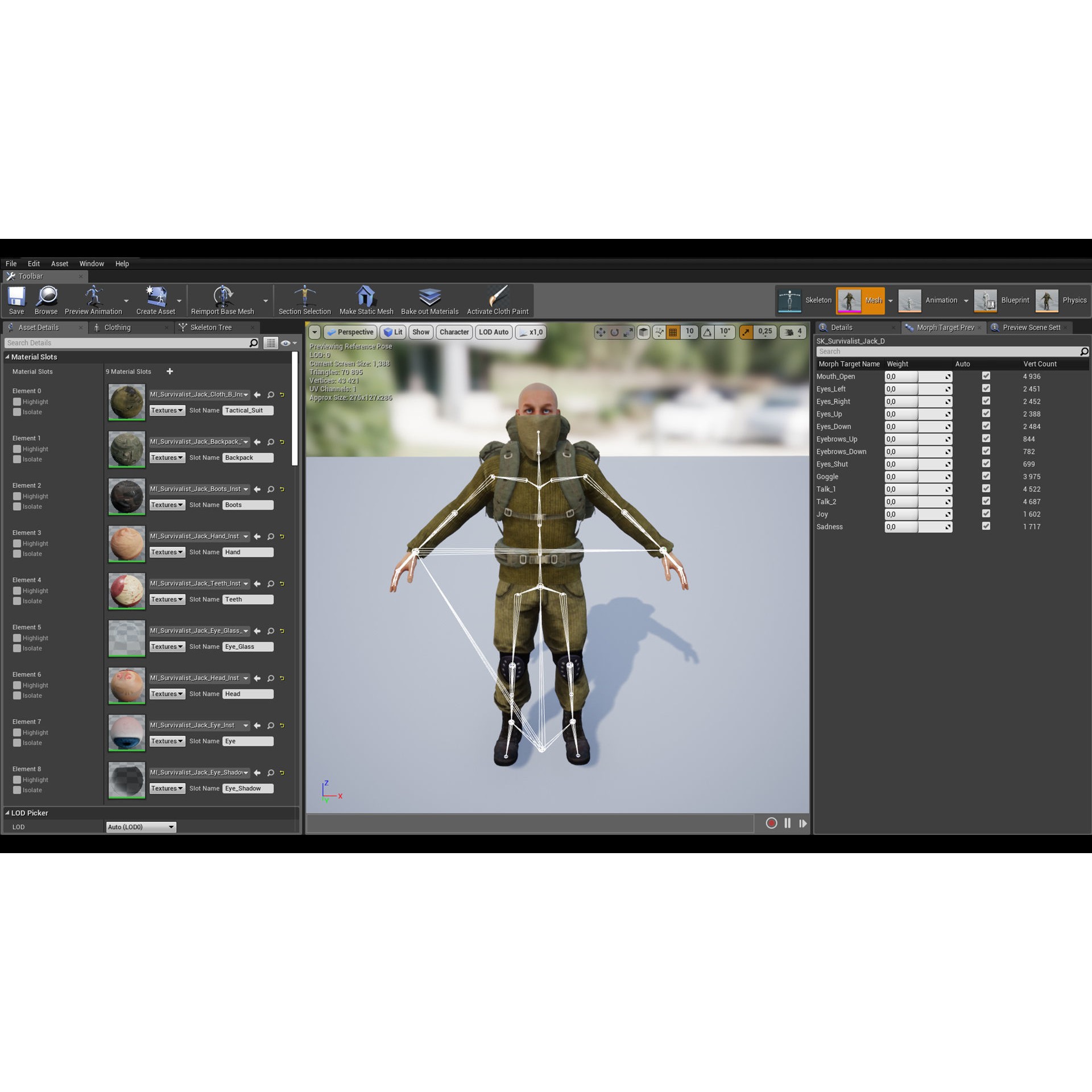 Survivalist Jack - Low-Poly Game-Ready 3D Model - View 13