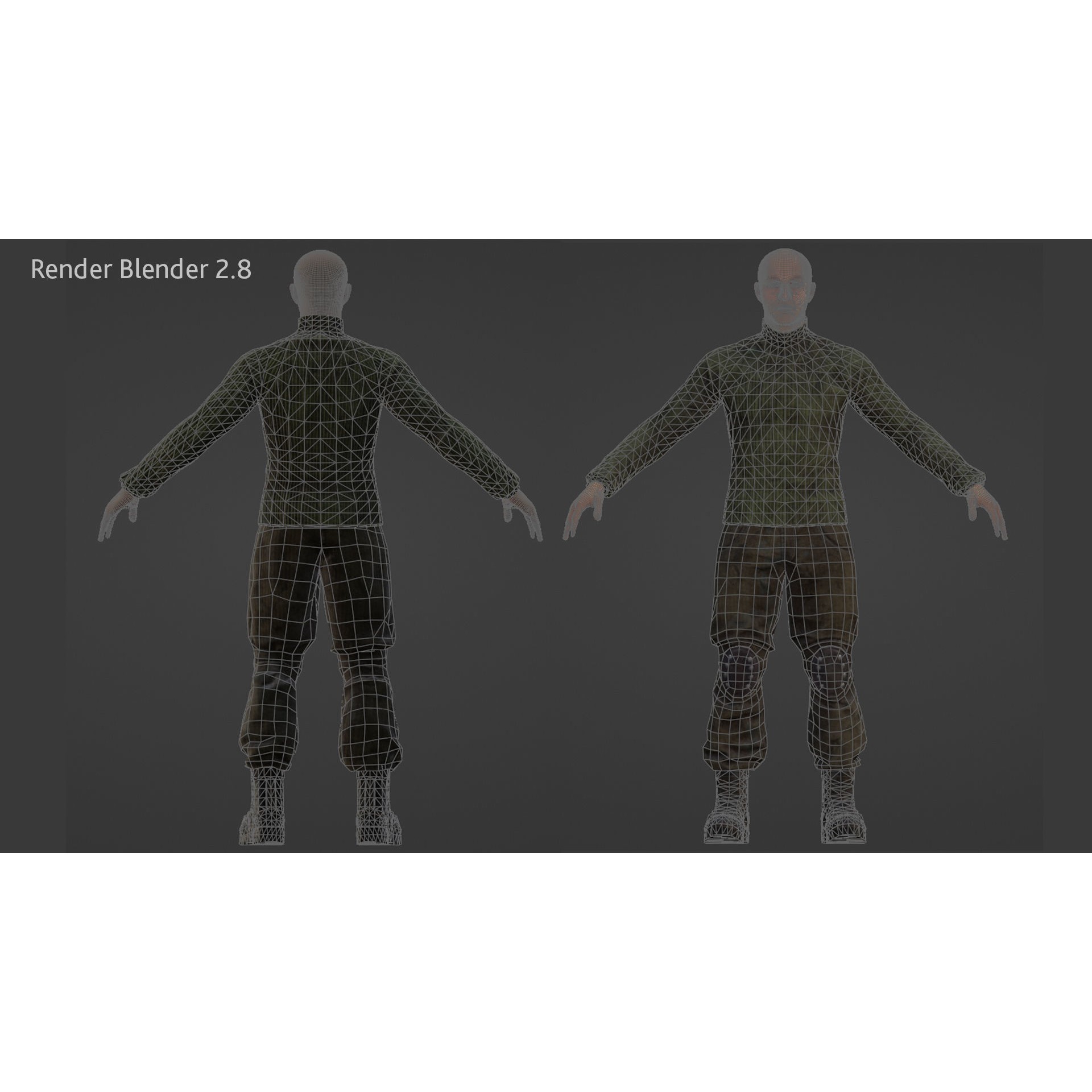 Survivalist Jack - Low-Poly Game-Ready 3D Model - View 15