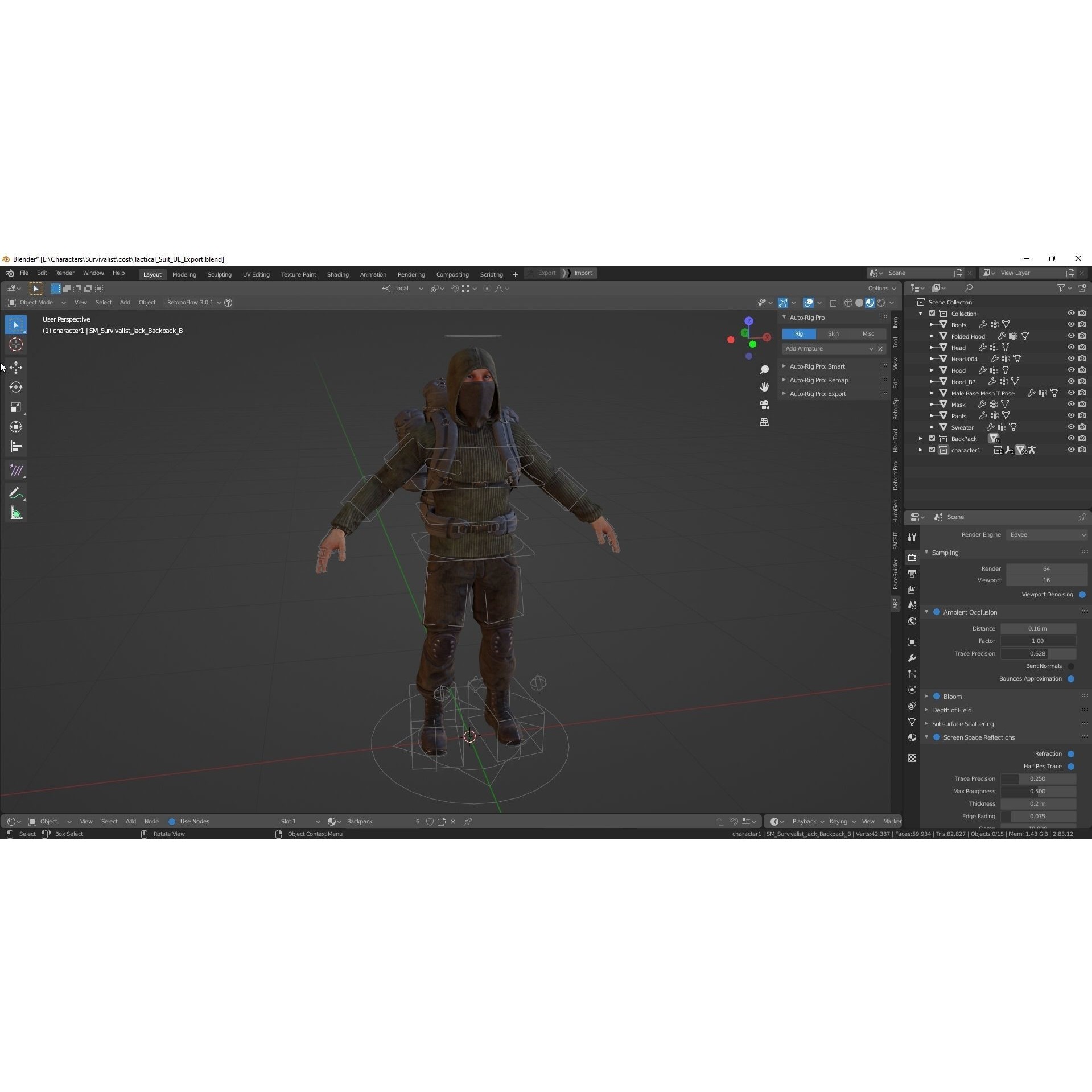 Survivalist Jack - Low-Poly Game-Ready 3D Model - View 18