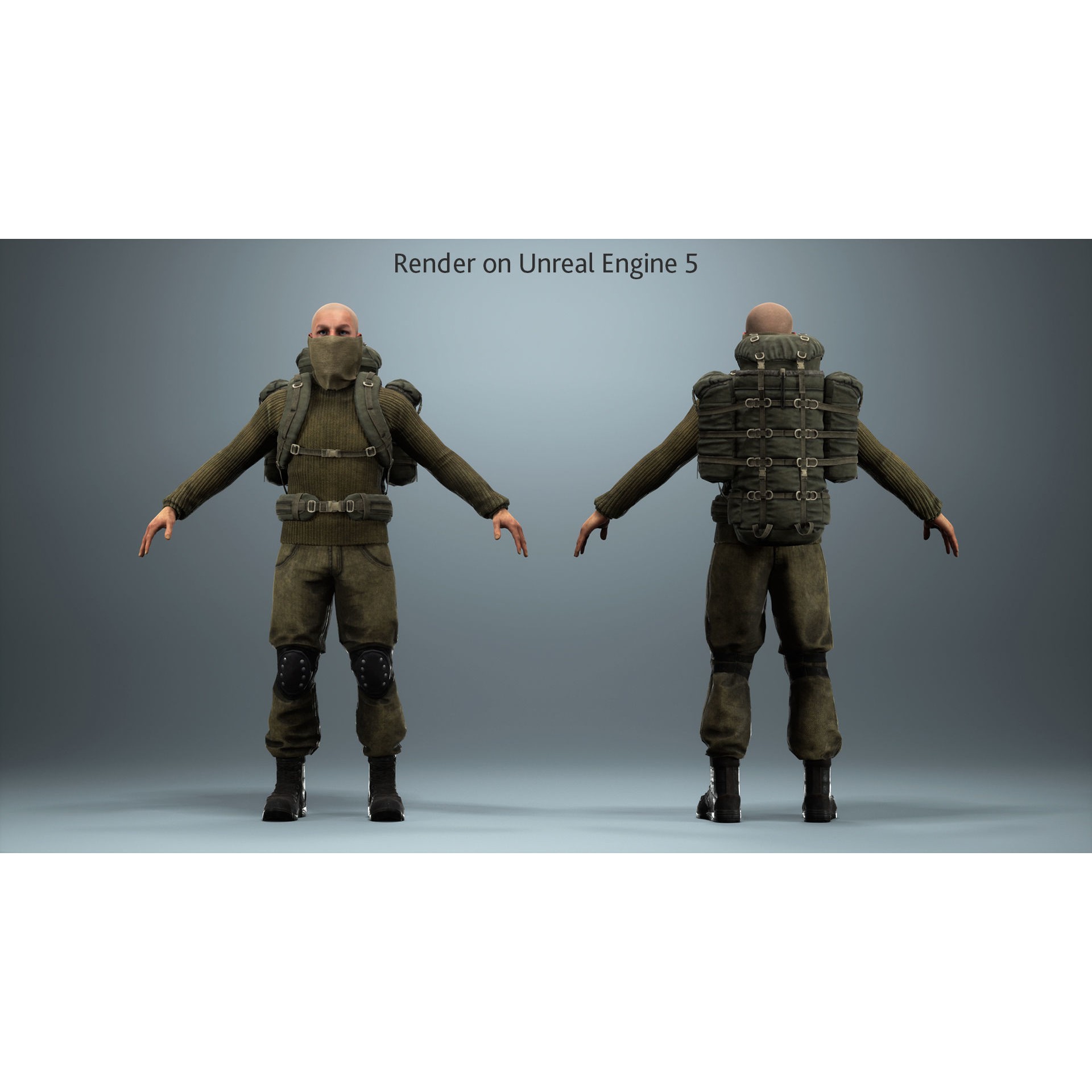 Survivalist Jack - Low-Poly Game-Ready 3D Model - View 3