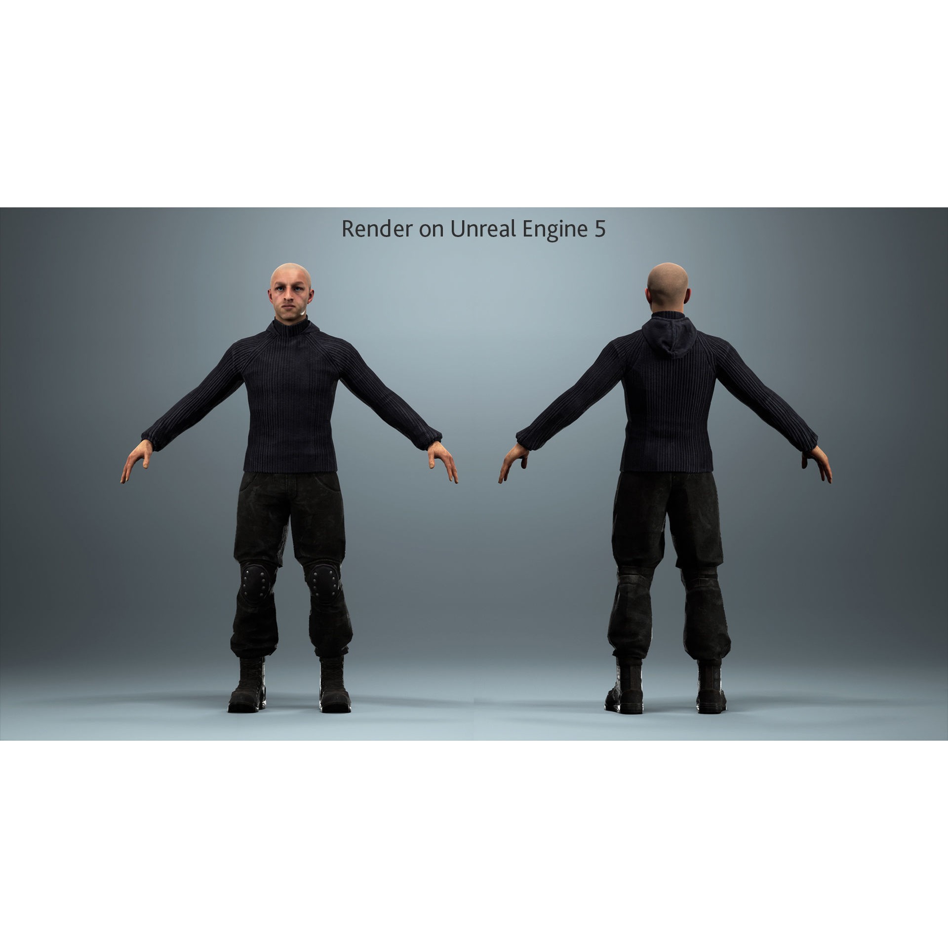 Survivalist Jack - Low-Poly Game-Ready 3D Model - View 4