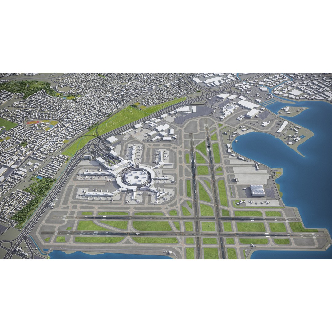 San Francisco Cityscape 3D Model – Low Poly Game Asset, FBX, OBJ - View 25