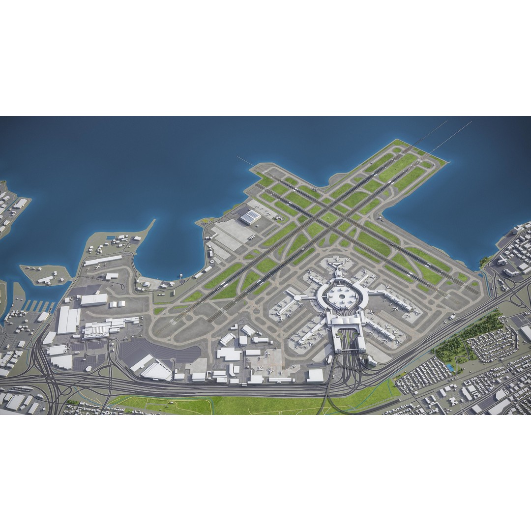 San Francisco Cityscape 3D Model – Low Poly Game Asset, FBX, OBJ - View 27