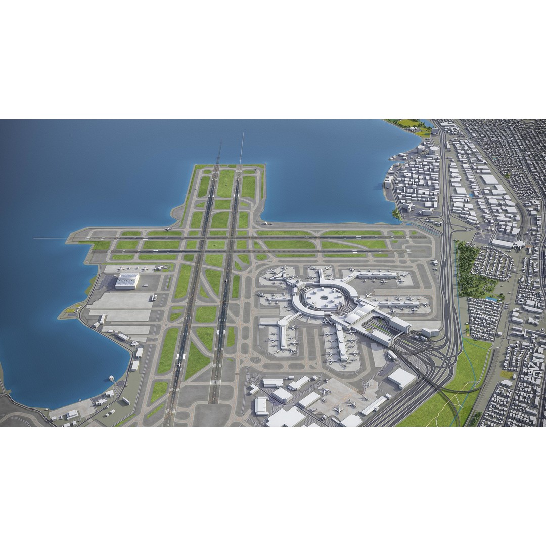 San Francisco Cityscape 3D Model – Low Poly Game Asset, FBX, OBJ - View 28