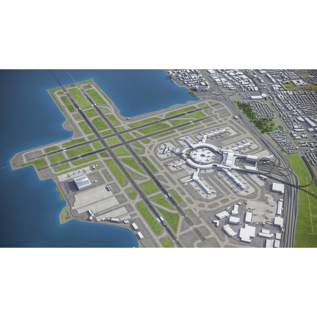 San Francisco Cityscape 3D Model – Low Poly Game Asset, FBX, OBJ - View 29