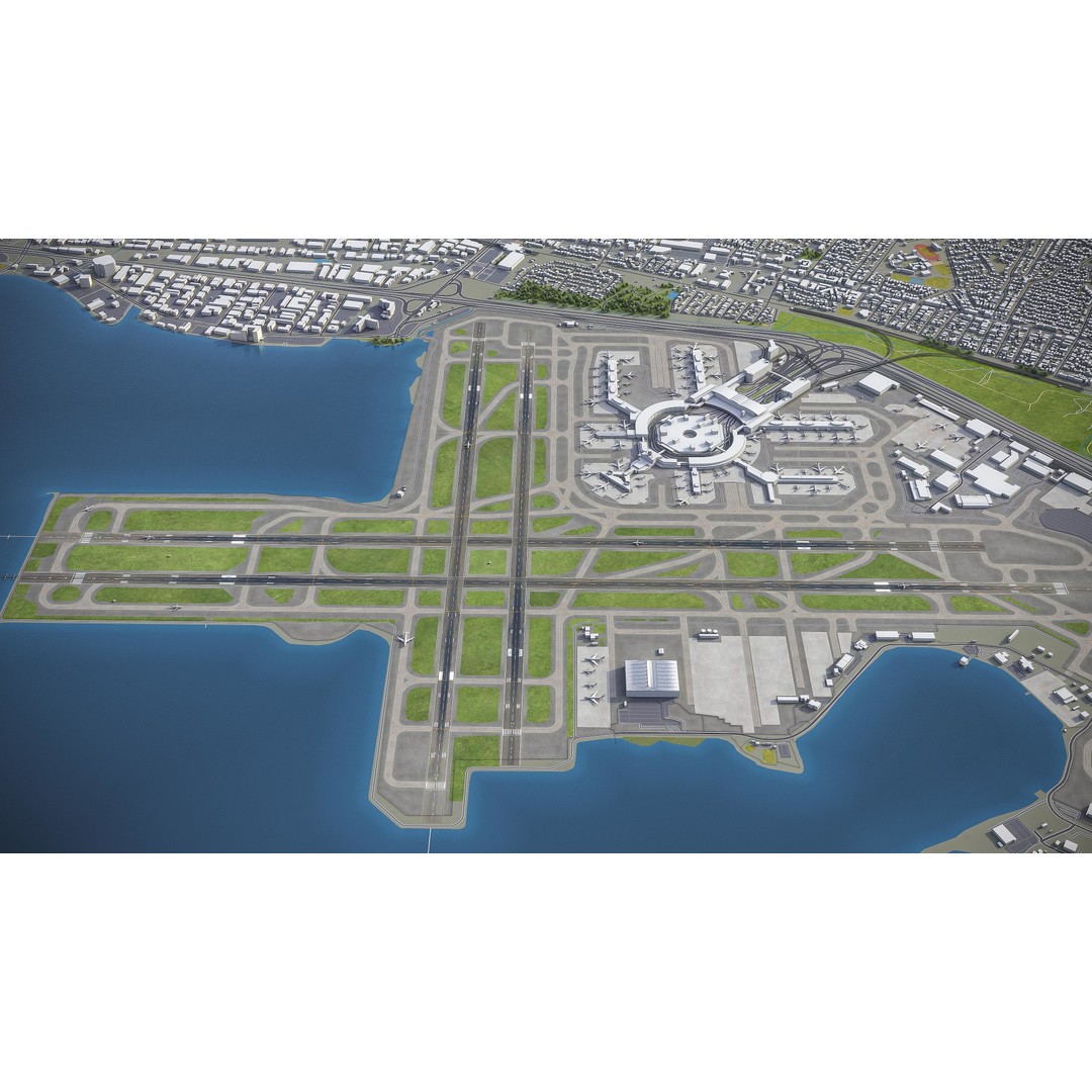 San Francisco Cityscape 3D Model – Low Poly Game Asset, FBX, OBJ - View 30
