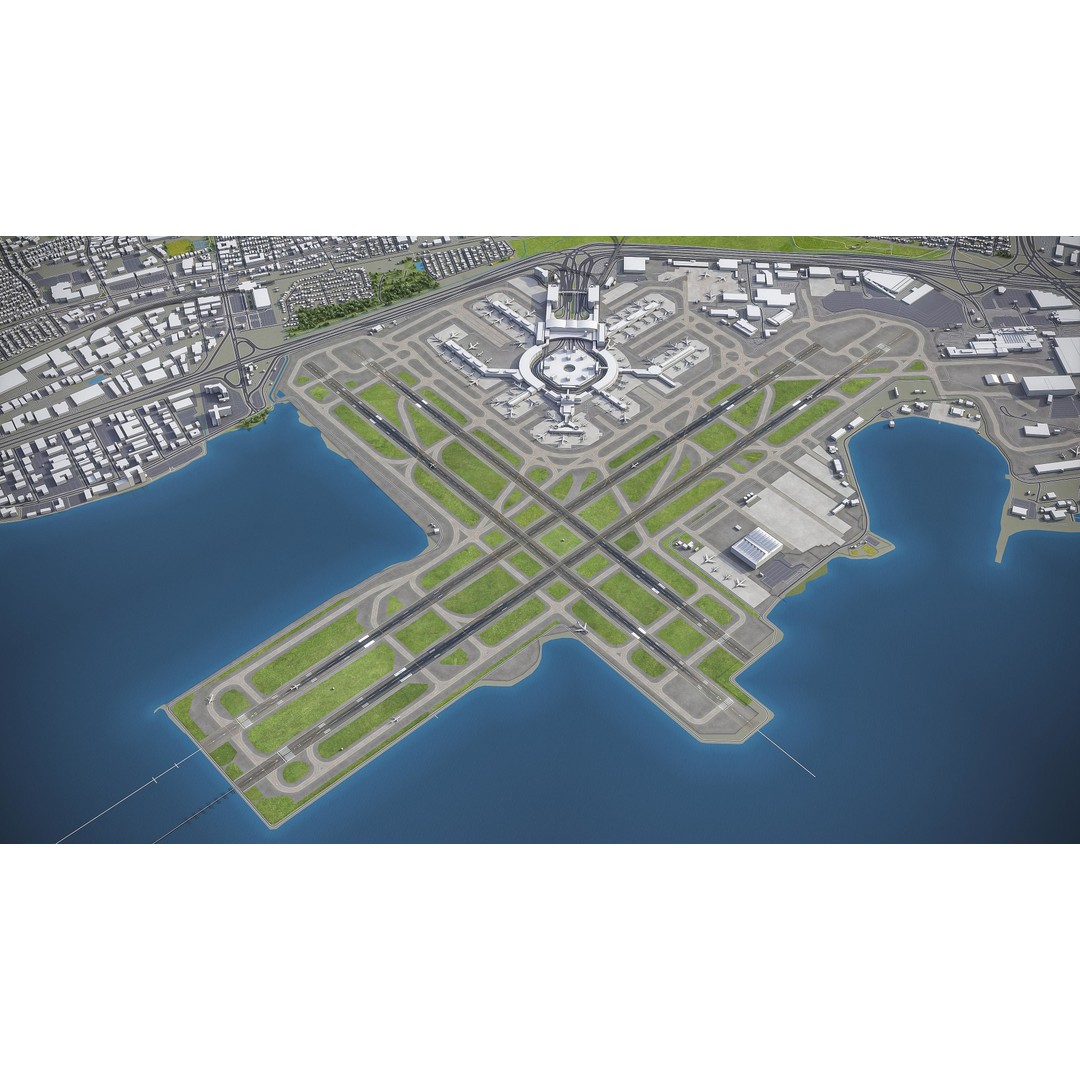 San Francisco Cityscape 3D Model – Low Poly Game Asset, FBX, OBJ - View 31