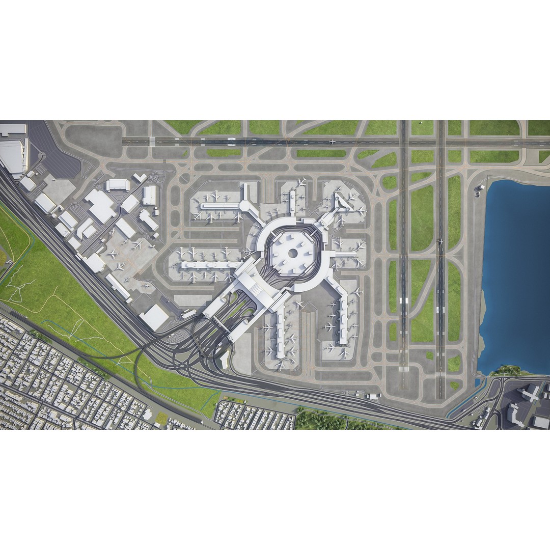 San Francisco Cityscape 3D Model – Low Poly Game Asset, FBX, OBJ - View 35
