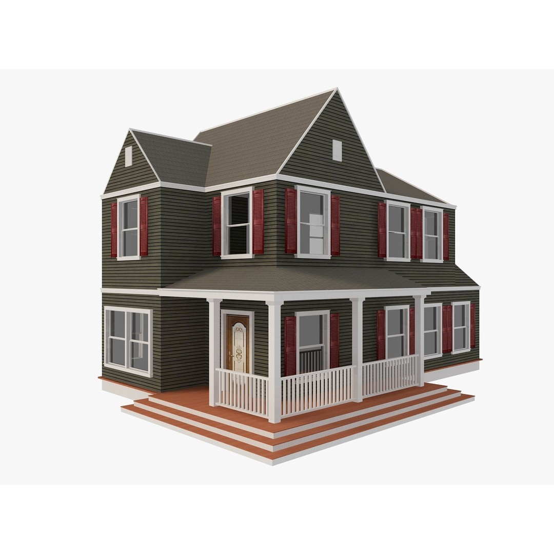 House Collection 3D Model – Low Poly Exterior Asset, FBX, Blender - View 10