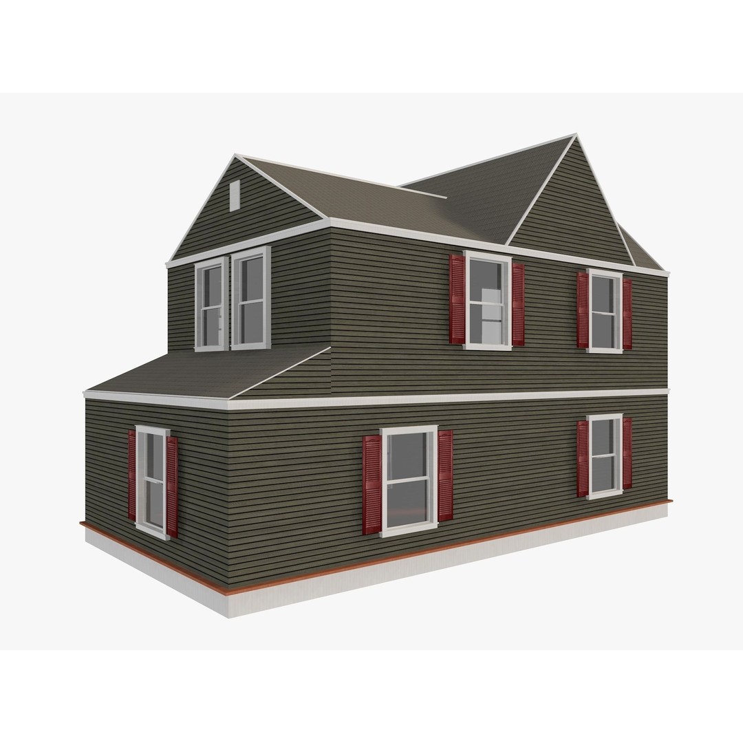 House Collection 3D Model – Low Poly Exterior Asset, FBX, Blender - View 11