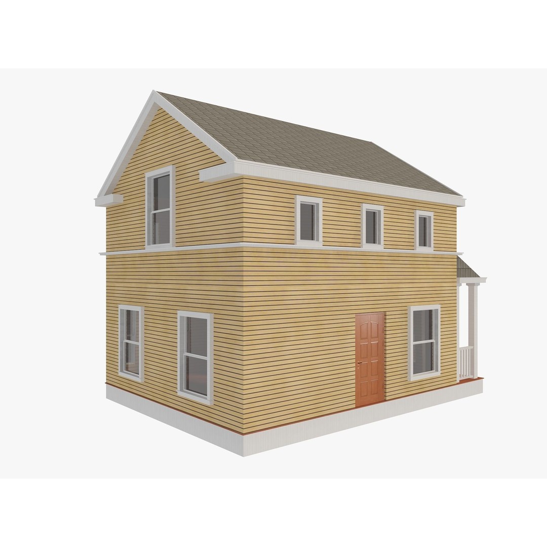 House Collection 3D Model – Low Poly Exterior Asset, FBX, Blender - View 14