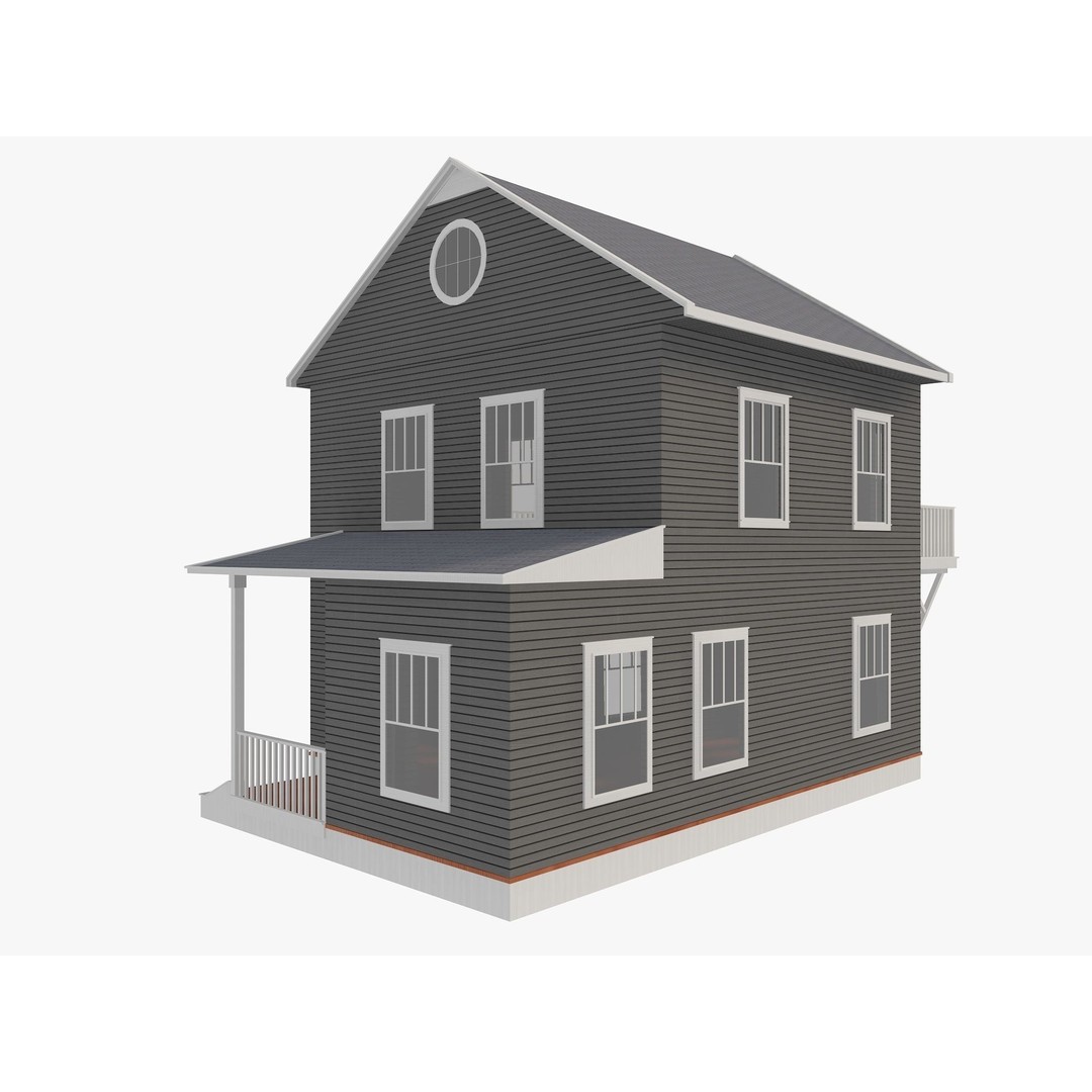 House Collection 3D Model – Low Poly Exterior Asset, FBX, Blender - View 20