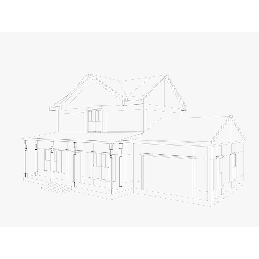 House Collection 3D Model – Low Poly Exterior Asset, FBX, Blender - View 24