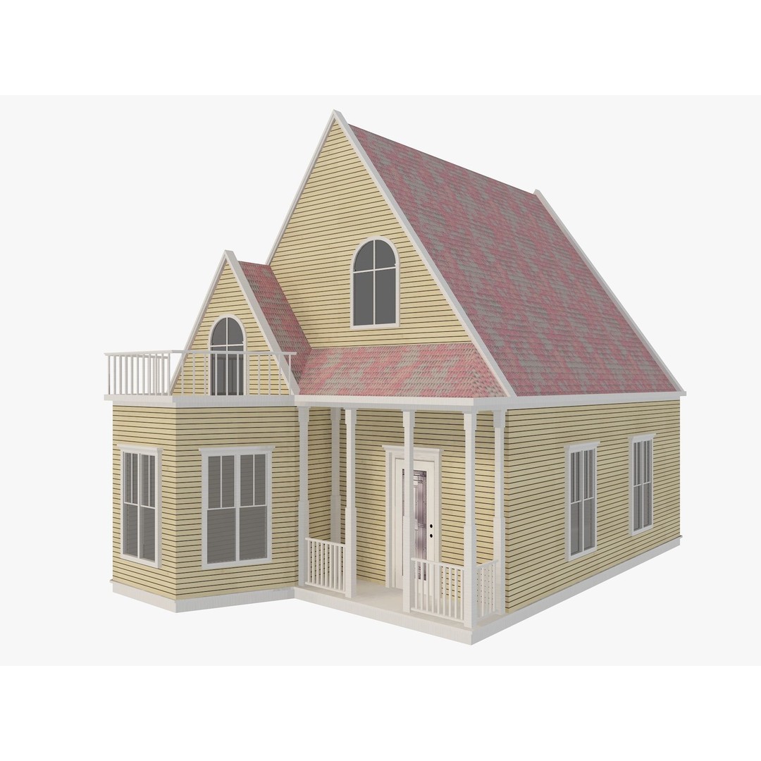 House Collection 3D Model – Low Poly Exterior Asset, FBX, Blender - View 25