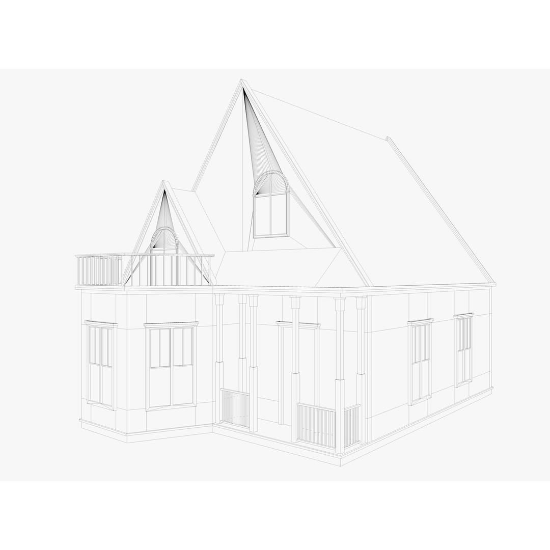 House Collection 3D Model – Low Poly Exterior Asset, FBX, Blender - View 27
