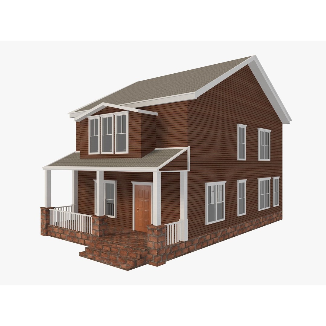 House Collection 3D Model – Low Poly Exterior Asset, FBX, Blender - View 28