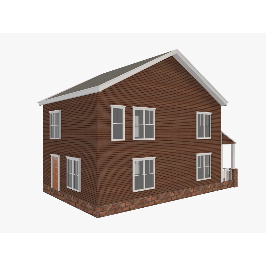 House Collection 3D Model – Low Poly Exterior Asset, FBX, Blender - View 29