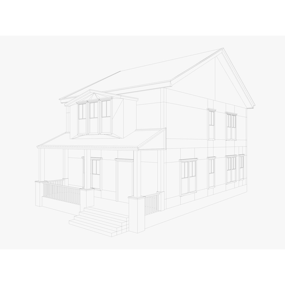 House Collection 3D Model – Low Poly Exterior Asset, FBX, Blender - View 30