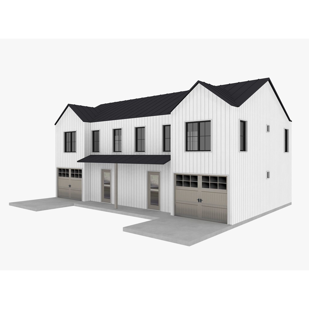 House Collection 3D Model – Low Poly Exterior Asset, FBX, Blender - View 32