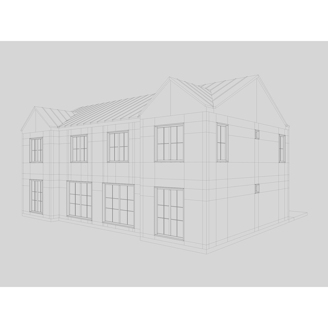 House Collection 3D Model – Low Poly Exterior Asset, FBX, Blender - View 33