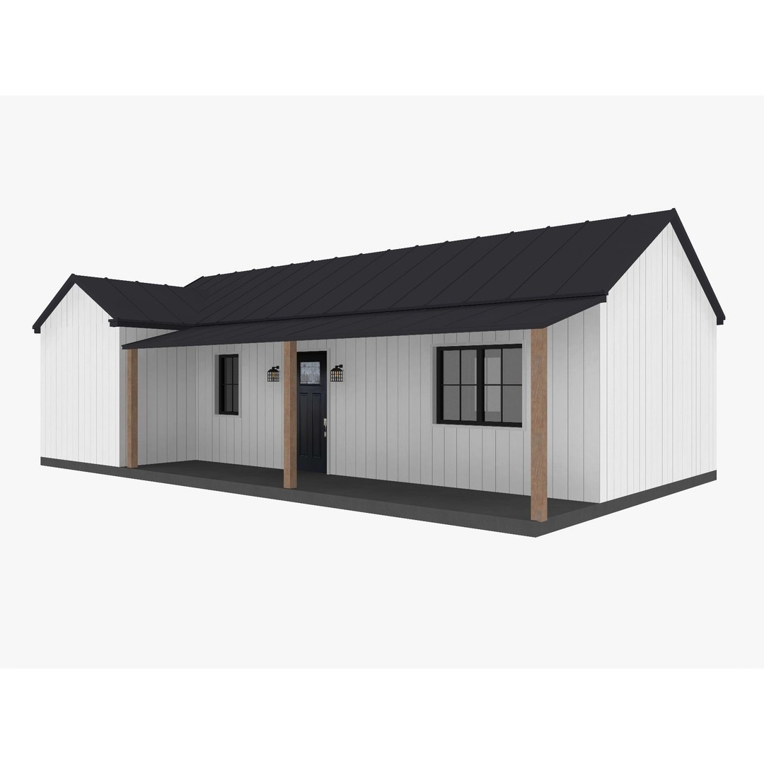 House Collection 3D Model – Low Poly Exterior Asset, FBX, Blender - View 35