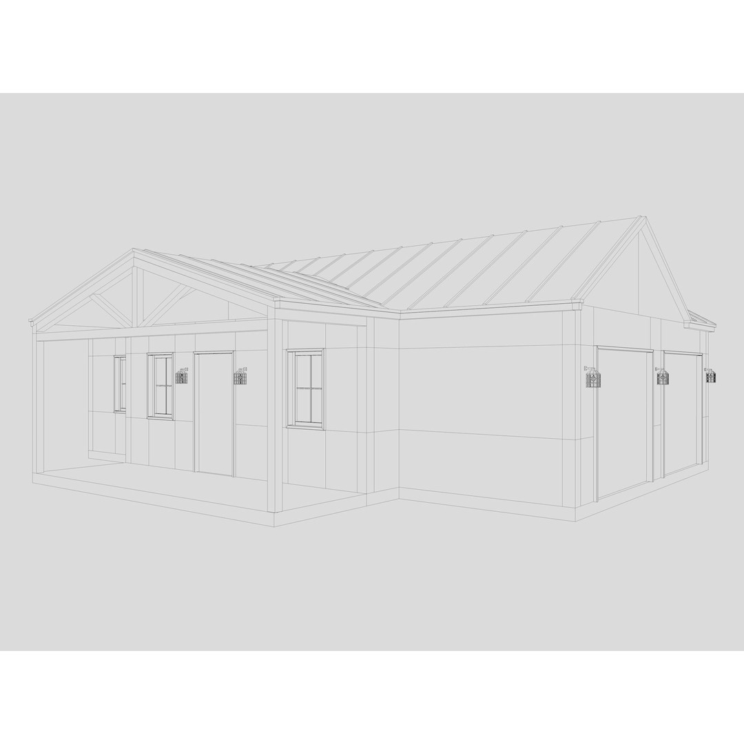 House Collection 3D Model – Low Poly Exterior Asset, FBX, Blender - View 36