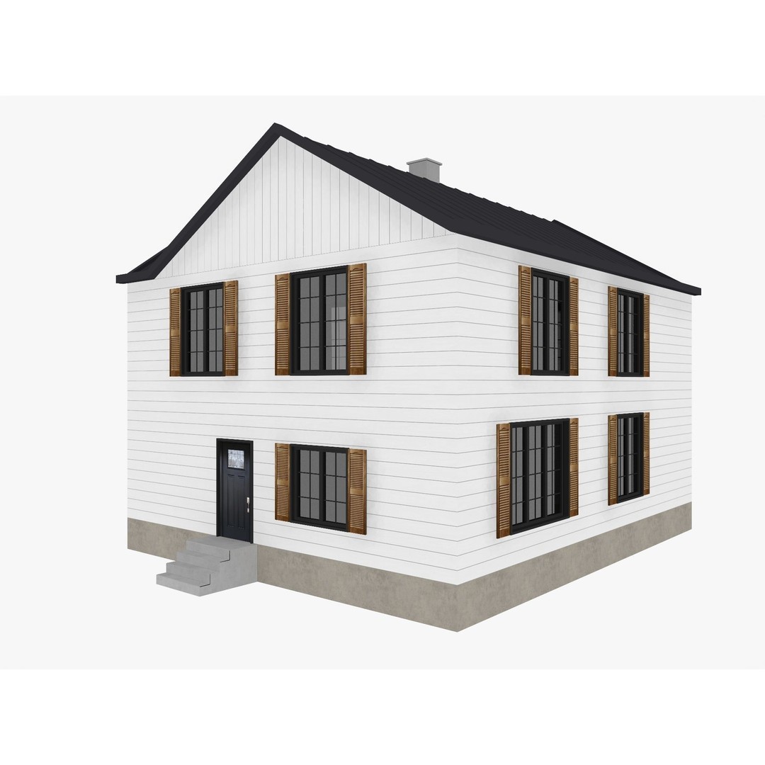 House Collection 3D Model – Low Poly Exterior Asset, FBX, Blender - View 38