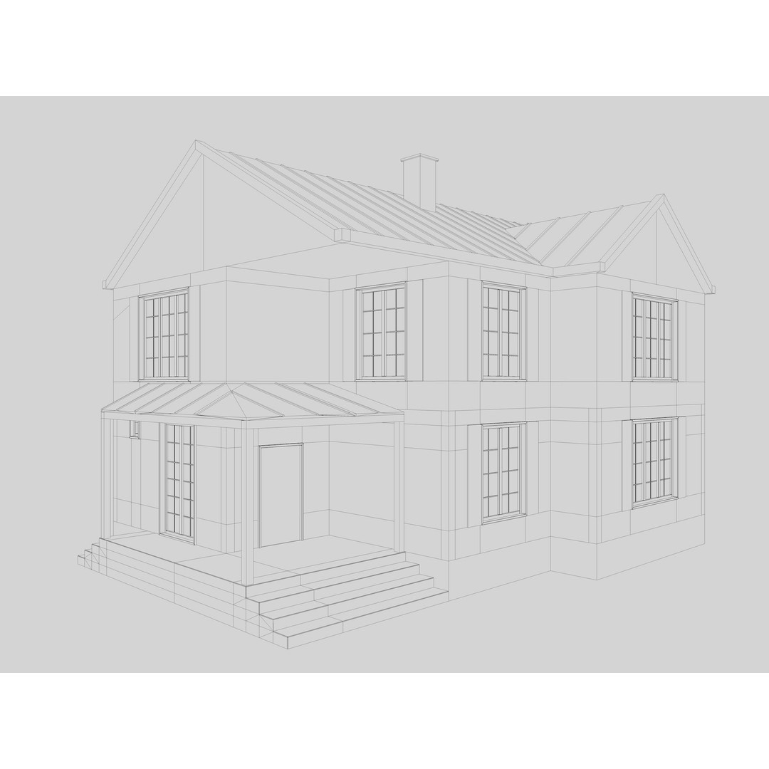 House Collection 3D Model – Low Poly Exterior Asset, FBX, Blender - View 39