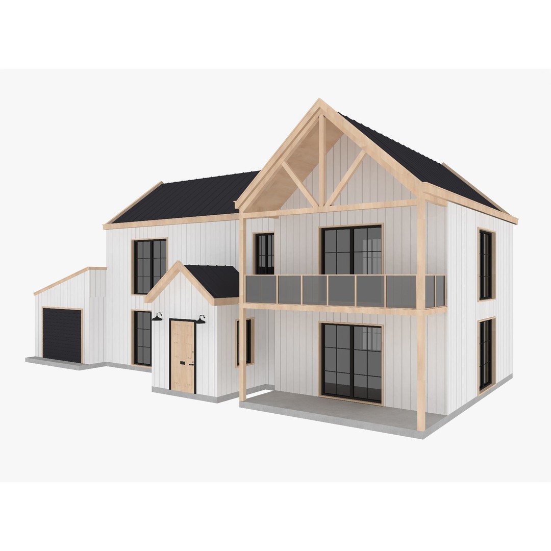 House Collection 3D Model – Low Poly Exterior Asset, FBX, Blender - View 43
