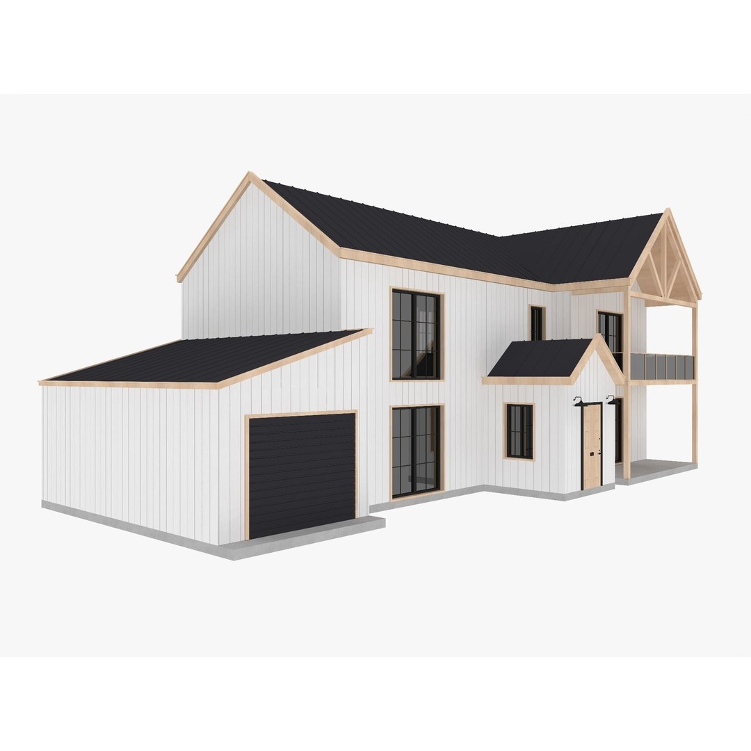 House Collection 3D Model – Low Poly Exterior Asset, FBX, Blender - View 44