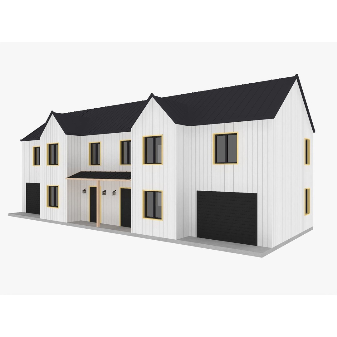 House Collection 3D Model – Low Poly Exterior Asset, FBX, Blender - View 49