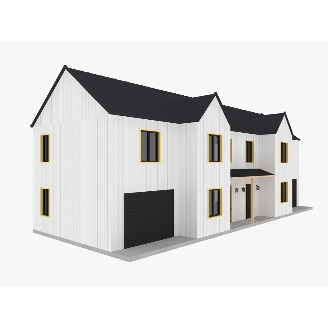 House Collection 3D Model – Low Poly Exterior Asset, FBX, Blender - View 50