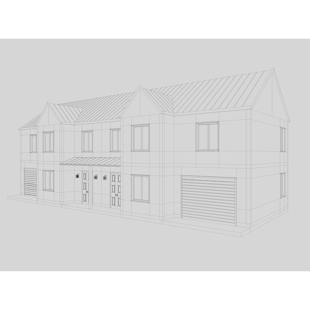 House Collection 3D Model – Low Poly Exterior Asset, FBX, Blender - View 51