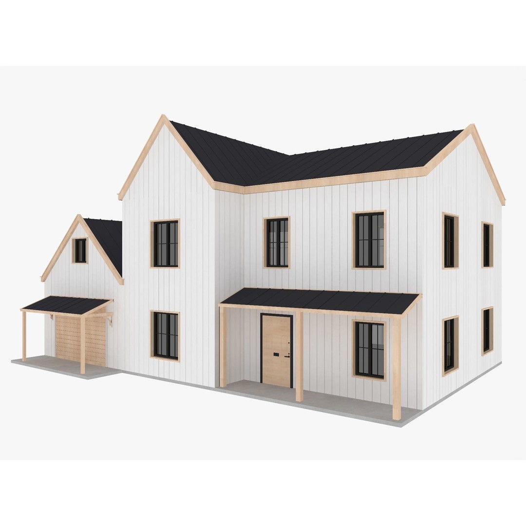 House Collection 3D Model – Low Poly Exterior Asset, FBX, Blender - View 52