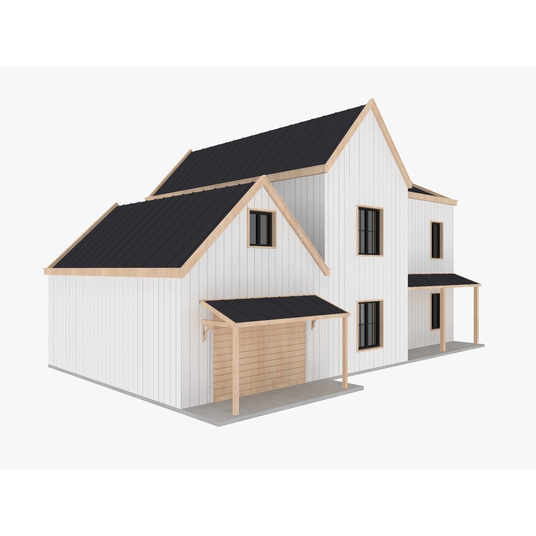 House Collection 3D Model – Low Poly Exterior Asset, FBX, Blender - View 53